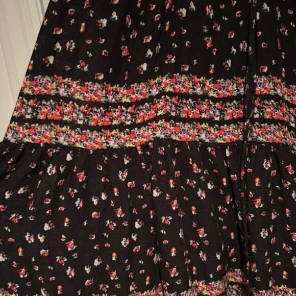 Free People Maxi Bohemian Black Floral Dresss - xs ($140) - Picture 6 of 8